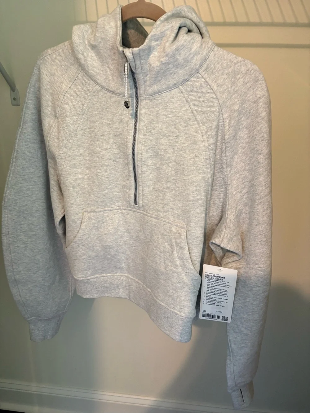 lululemon athletica Light Gray Half-Zip Hoodie Pullover